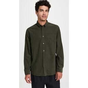 NN07 M green Arne corduroy button down